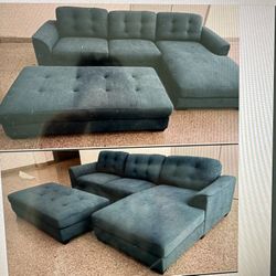 COMFY NEW BISCAYNE SECTIONAL SOFA AND OTTOMAN SET ON SALE ONLY $899. IN STOCK SAME DAY DELIVERY 🚚 EASY FINANCING 