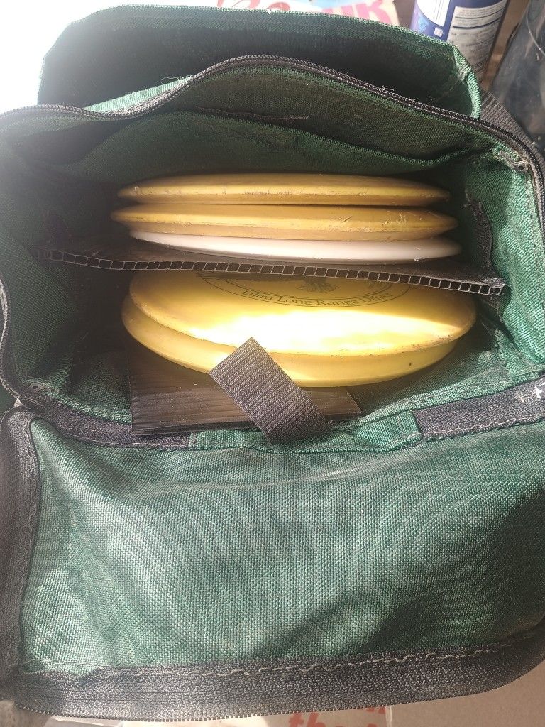 Disc Golf Discs And Bag.