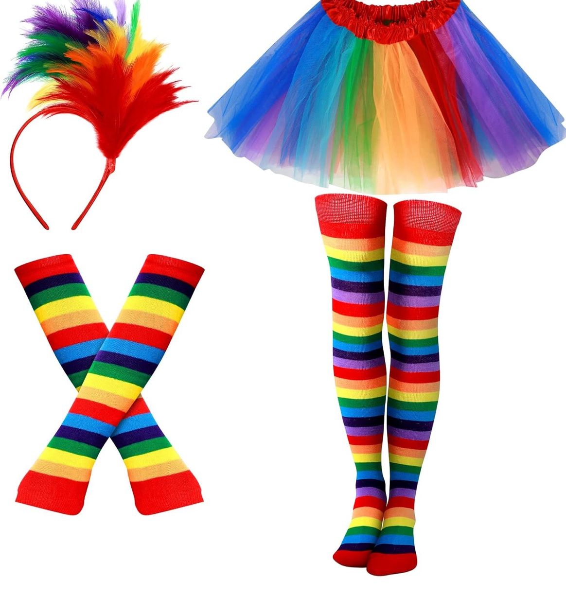4 Pcs Rainbow 🌈 Costume Set for Women