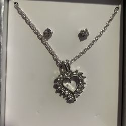 Genuine Crystal Necklace & Earrings Set