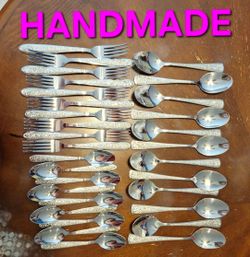 Cutlery inlaid with rhinestones