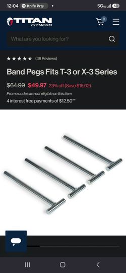 Titan 5/8" Band Pegs fits T3 / x3 / infinity / monster lite / pr4000-