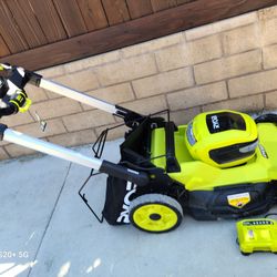 Ryobi 40v Brushless 21" Cordless Battery Walk Behind Self Propelled Lawn Mower 