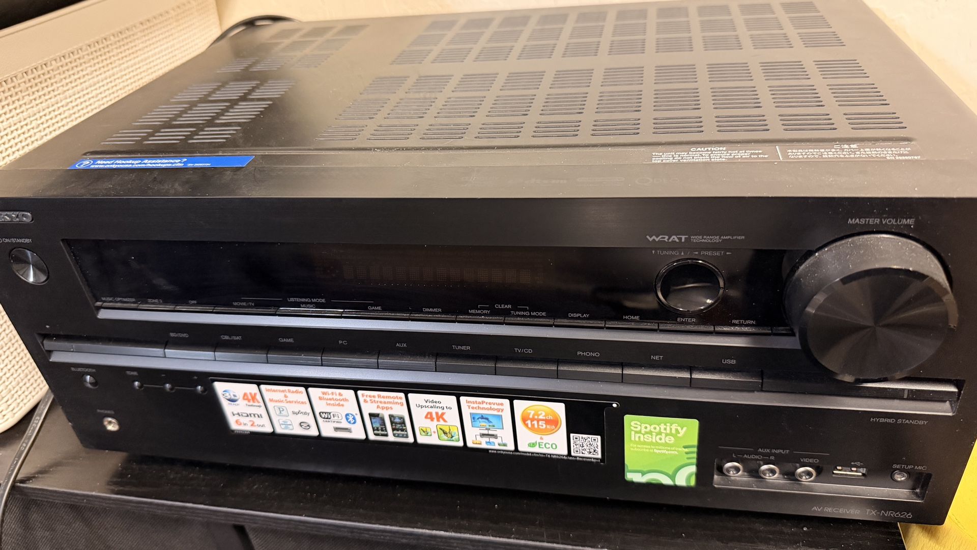 Onkyo TX-NR626 7.2-Ch Receiver + SpeakerCraft Center Channel Bundle