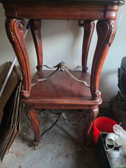 2 wood tables