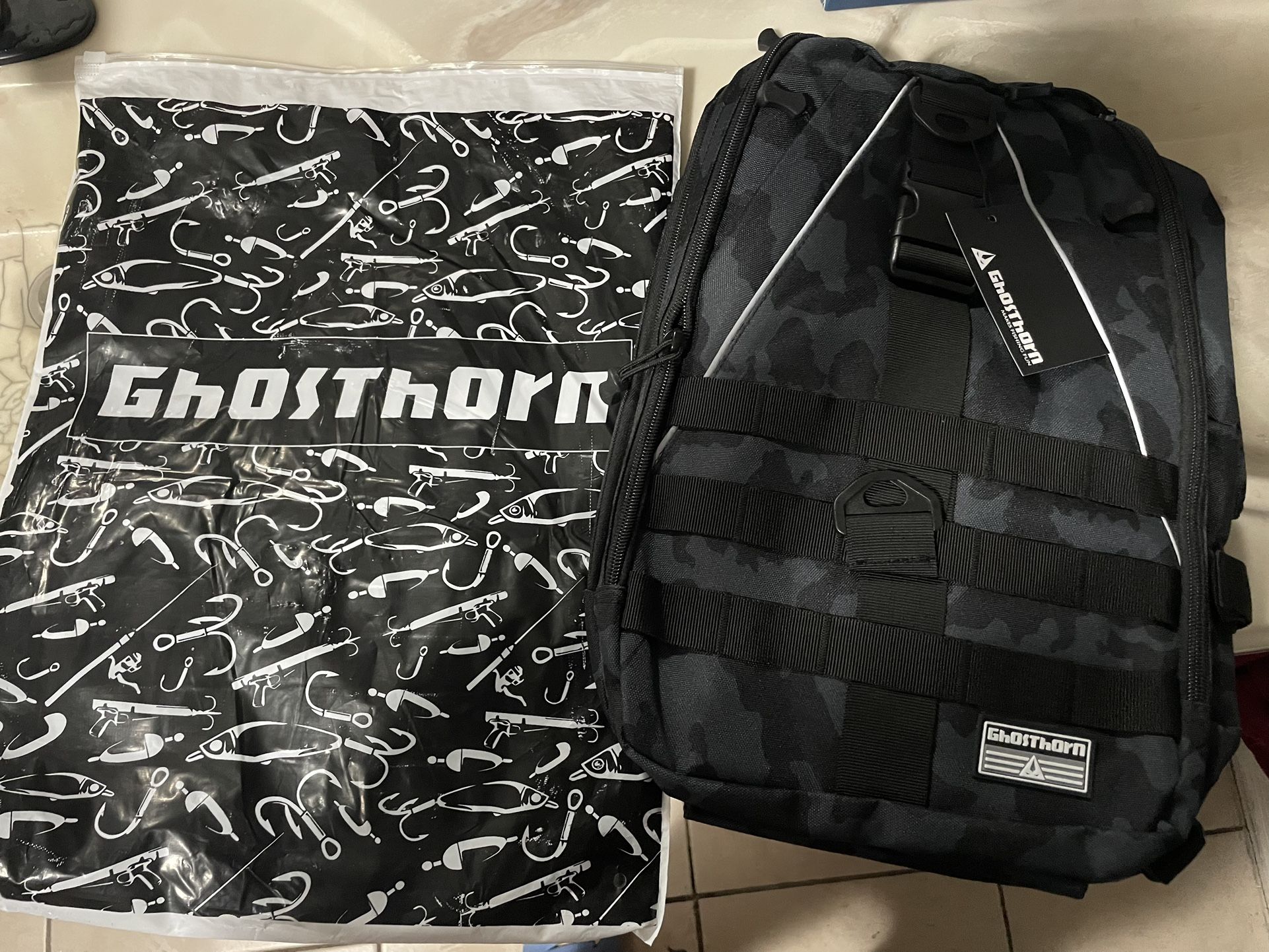Ghosthorn Fishing Backpack Tackle Sling Bag