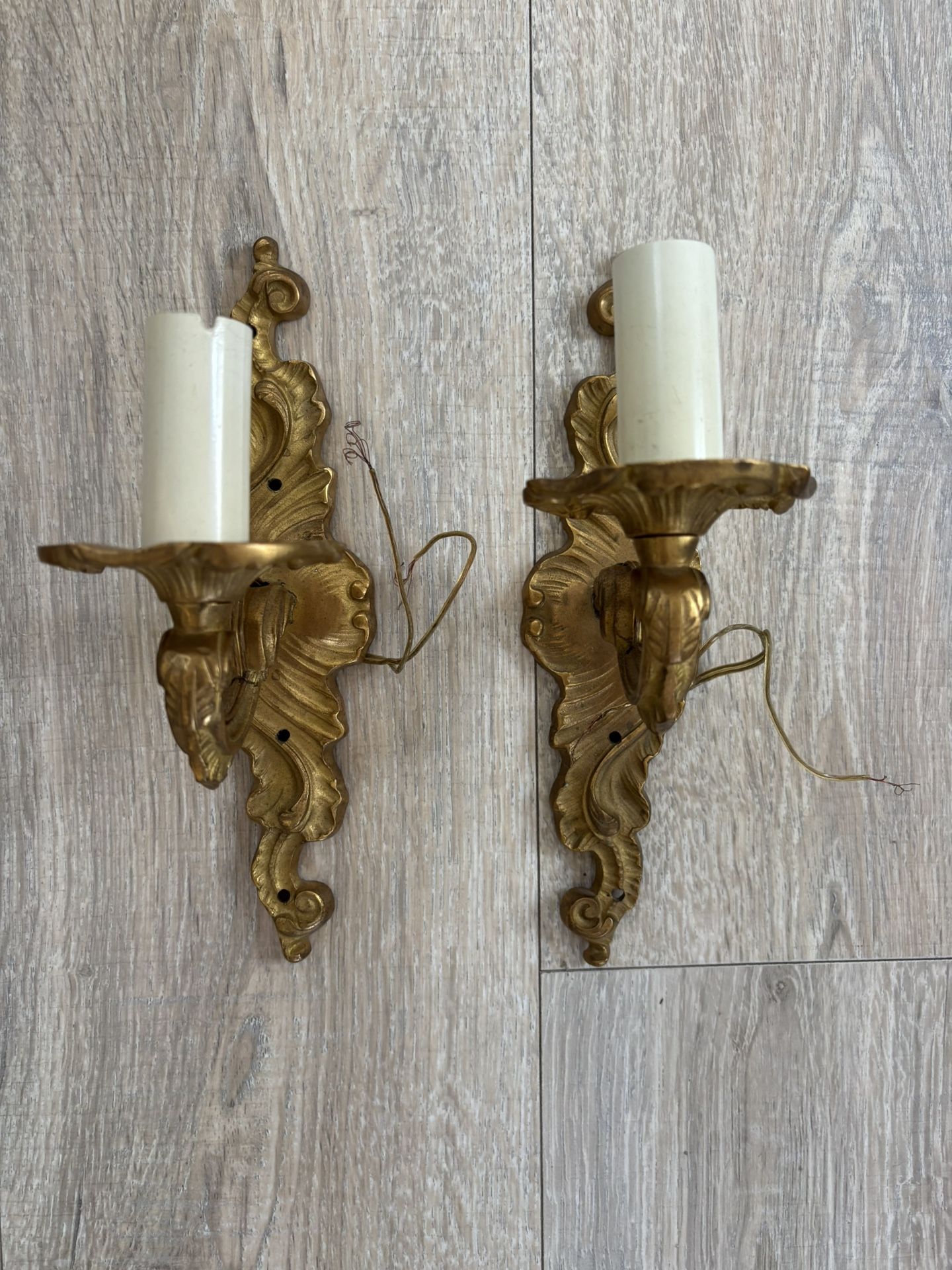 Antique wall sconce set 