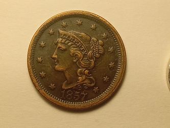 US 1857 Braided Hair Large Cent Contemporary Restrike Coin / Token