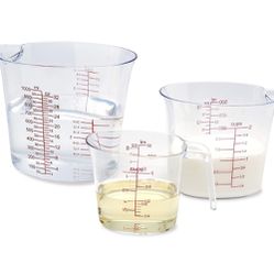 New 3-Piece Measuring Cups Set, Plastic Measuring Cup of BPA-free with Plug-in Nesting Handle
