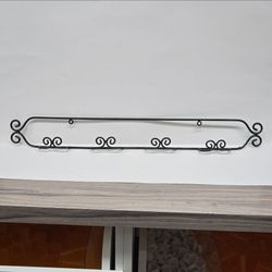Black Wrought Iron Wall Plate Rack