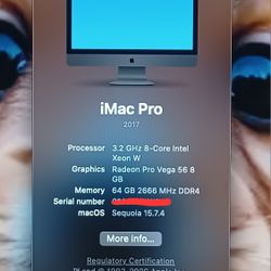Imac Pro 5k / Apple Cinemax Workstation