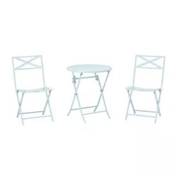 Folding Bistro Tables and Chair Sets (2 Chairs+ Table)