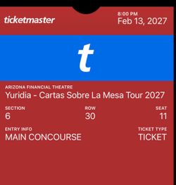 Yuridia Cartas Sobre La Mesa Tour 2027 Ticket