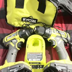 Ryobi Power Duo: Drill & Impact w/ 2 Batteries + Charger