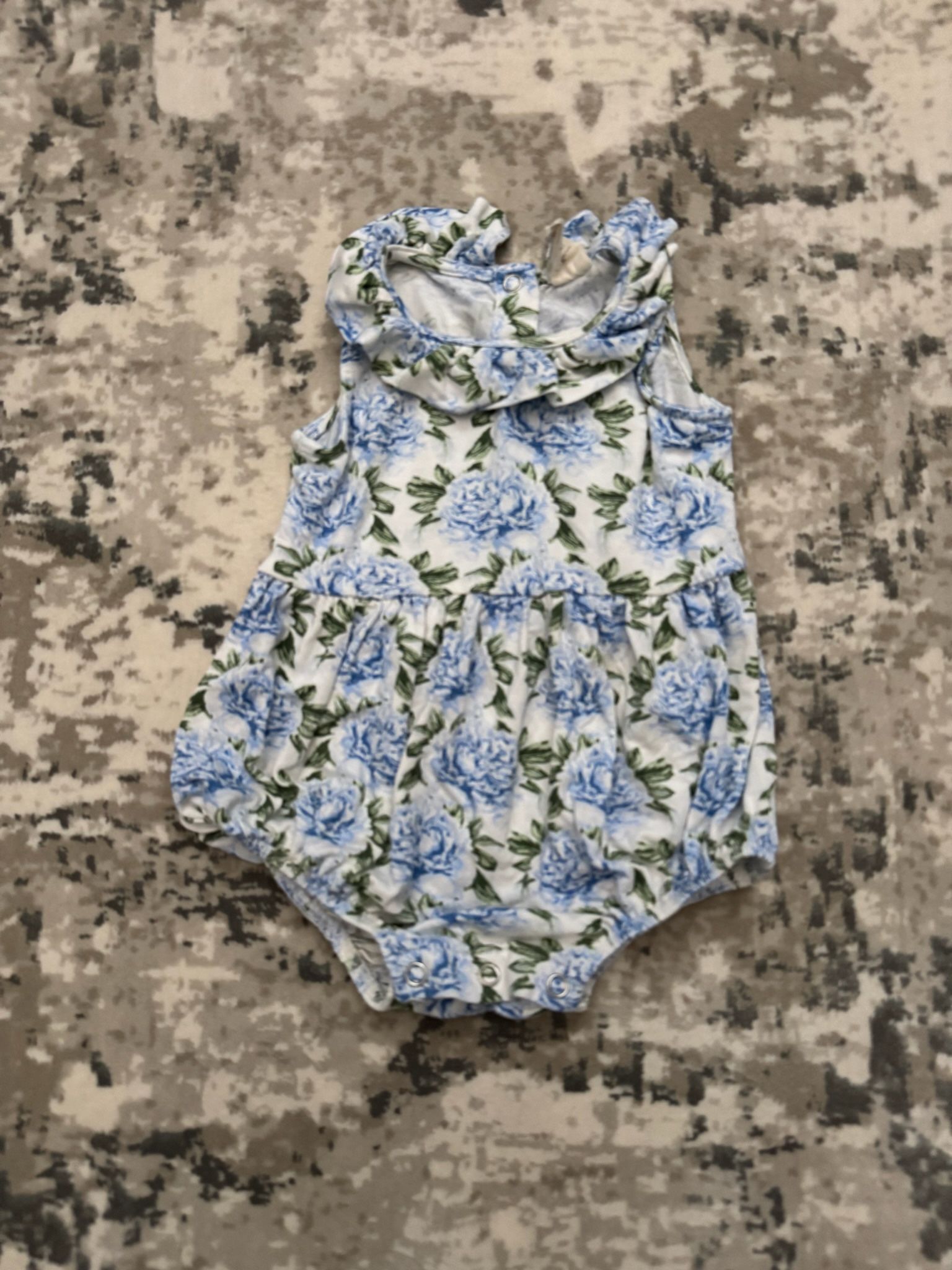 Kate Quinn Blue Floral Bodysuit - Size 3-6 months