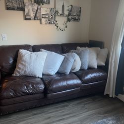 Set Of Two Genuine Leather Couches