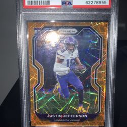 2020 Justin Jefferson Laser Prizm #398 PSA 10 Rookie RC