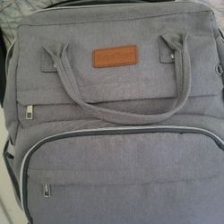 Used *Once* -Travel Baby Bag
w/USB Port-Gray