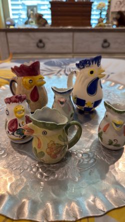 Rooster Pitchers Creamers