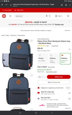 Fisher Price Diaper BAG***$15*** LIKE NEW**SEE ALL PICS *