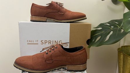 Call It Spring Men's Casual Oxford Dress Shoes - Brown Canvas size 9