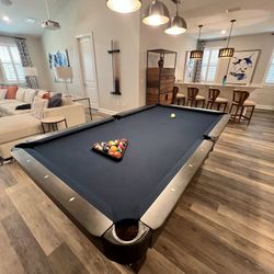 Blue Felt Pool Table (8’x 4’ Playing Area)