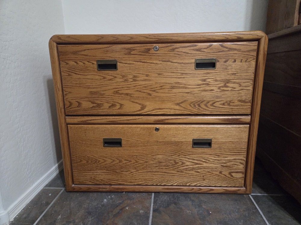 Oak File Cabinet