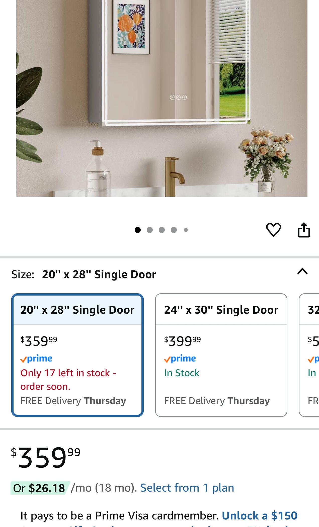 Buruis 20'' x 28'' Medicine Cabinet with Lights and Mirrors, Recessed or Wall Mounted Modern Bathroom Cabinet with 3-Mode Light, Anti-Fog, Dimmable, M