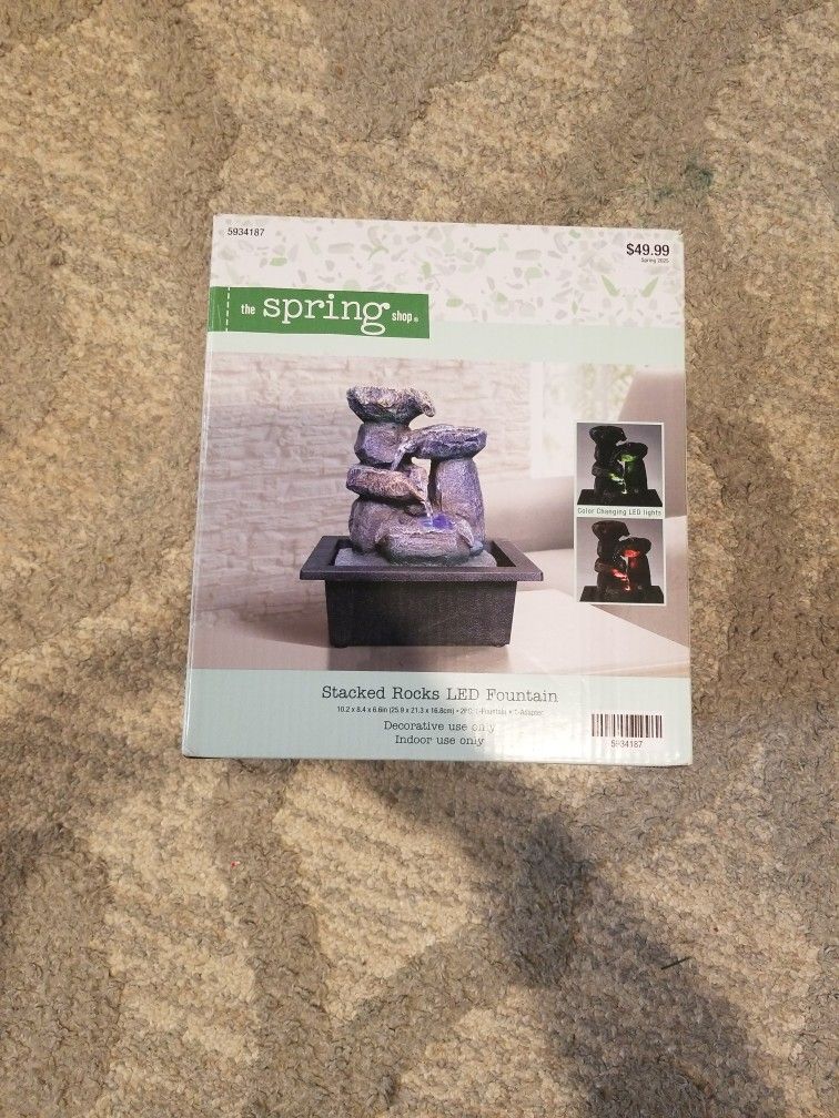 LED Stacked Rocks Water Fountain