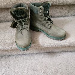 Timberland Green Suede Leather Women's Boots Size 7 1/2