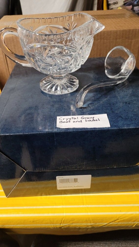 Crystal Gravy Boat With Ladel