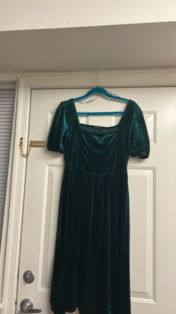 Dark green velvet dress