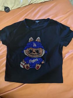 LA Dodgers Rhinestone Lububu  Graphic T-Shirt