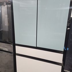 Bespoke Four-door Refrigerator Samsung White And Blue 