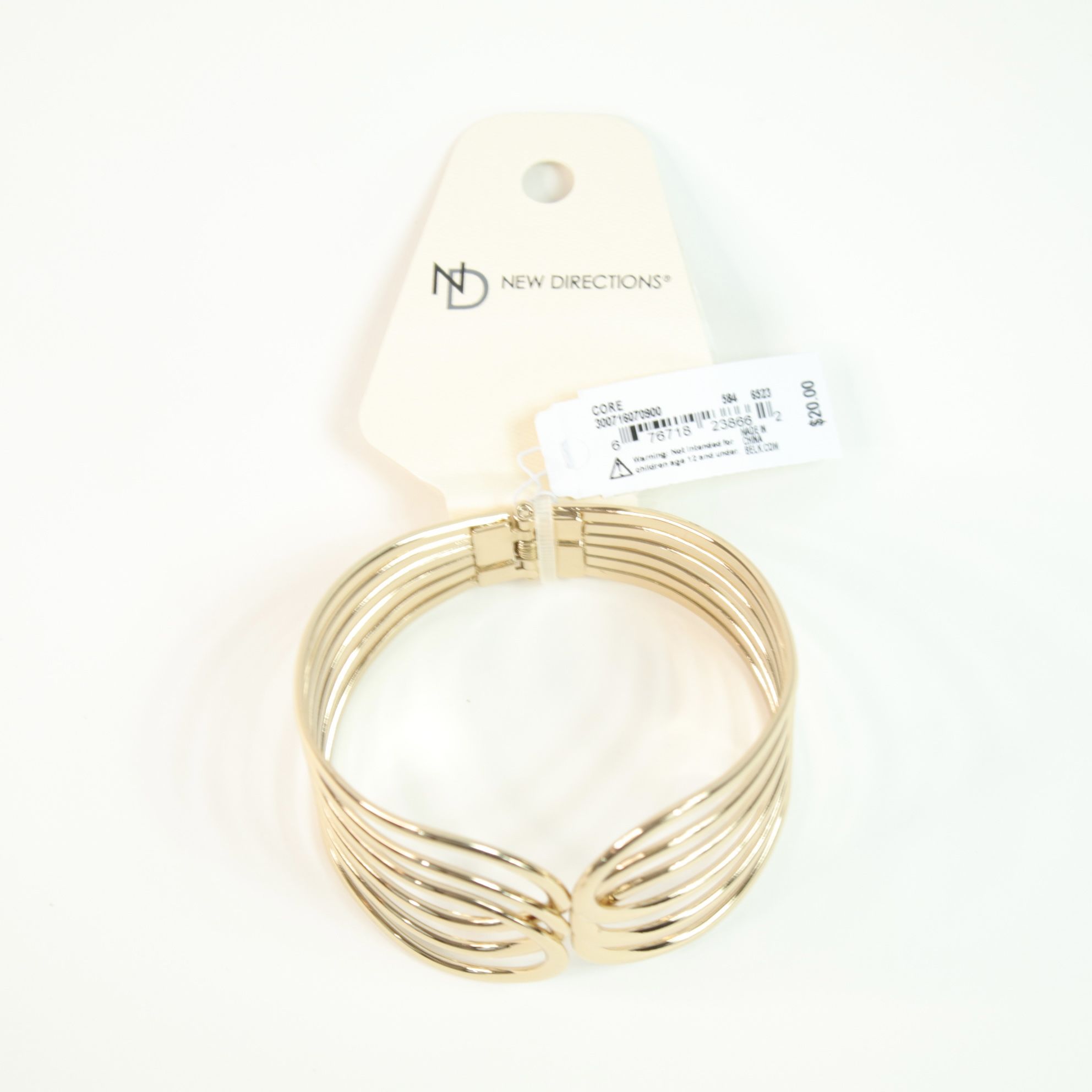 New Directions Gold Clip On Bracelet - NEW