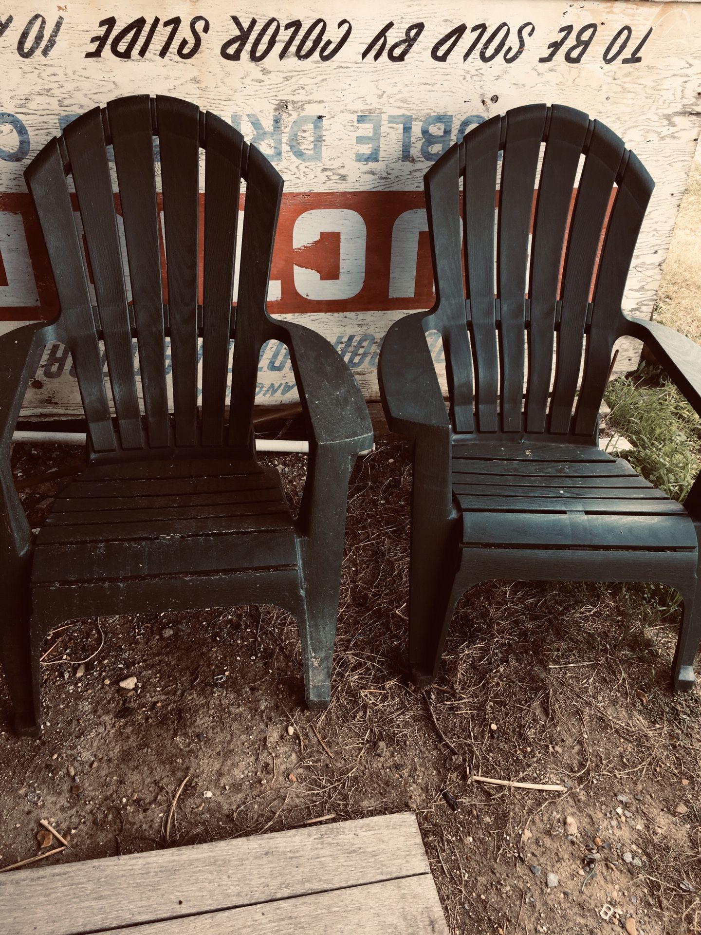 Two lawn chairs