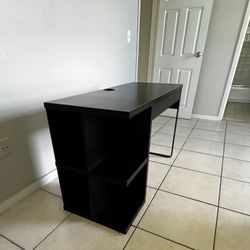 Modern Desk With Shelves Black - If Post Is Up It’s Still Available 