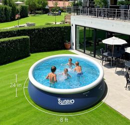 🏊‍♂️ 8 FT Inflatable Above Ground Pool – ONLY $35! 💦