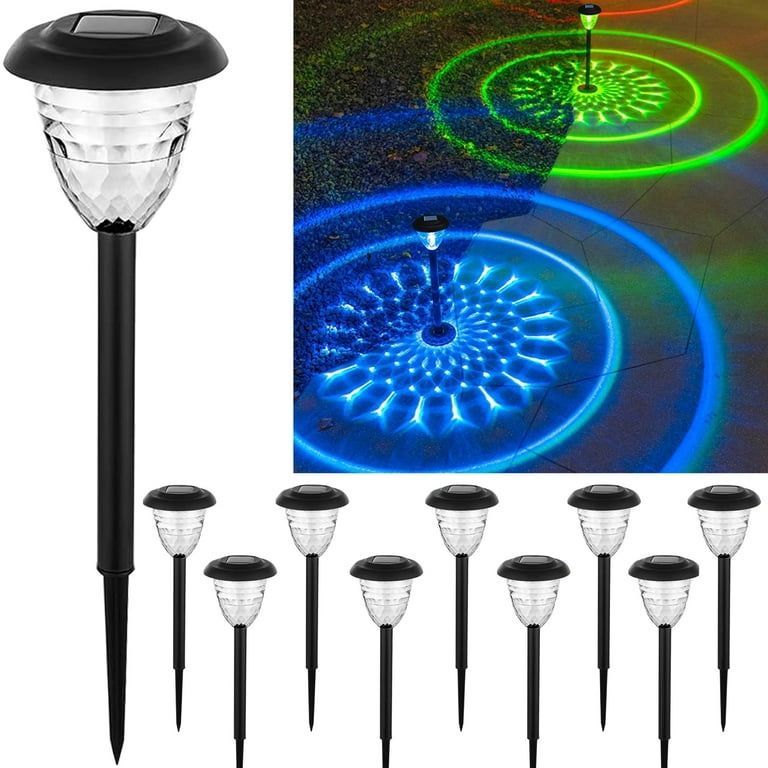 Modxian 10 Pack RGB Solar Pathway Lights
