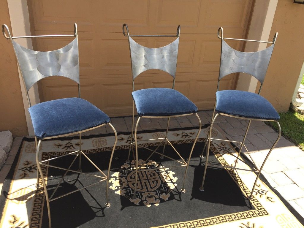 3 Wrought Iron Stools