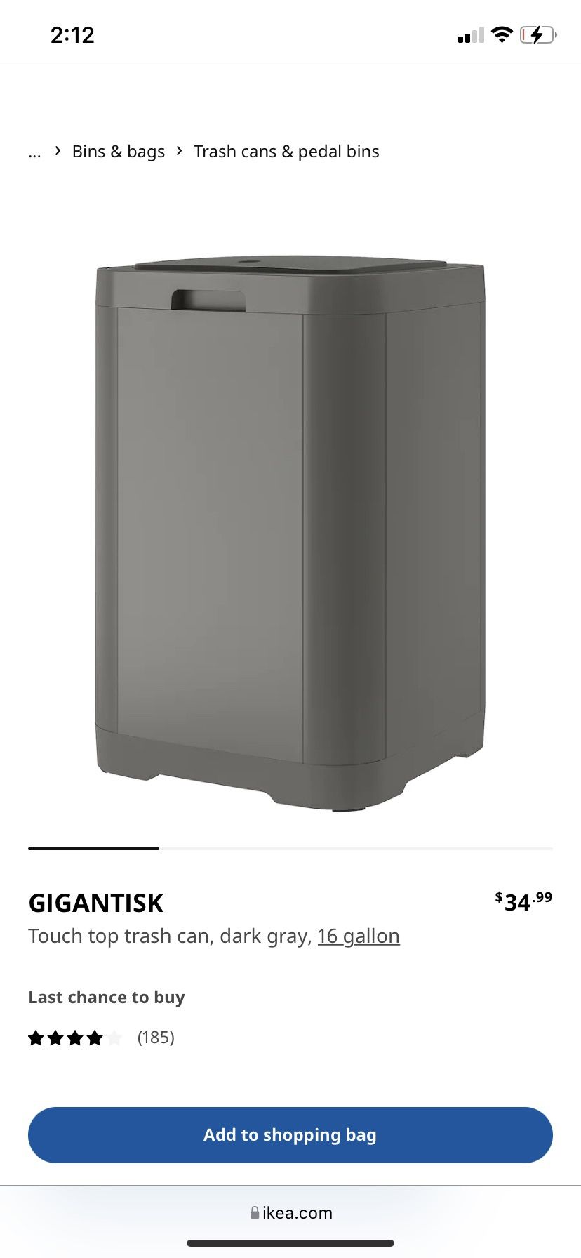 Ikea GIGANTISK Trash Can