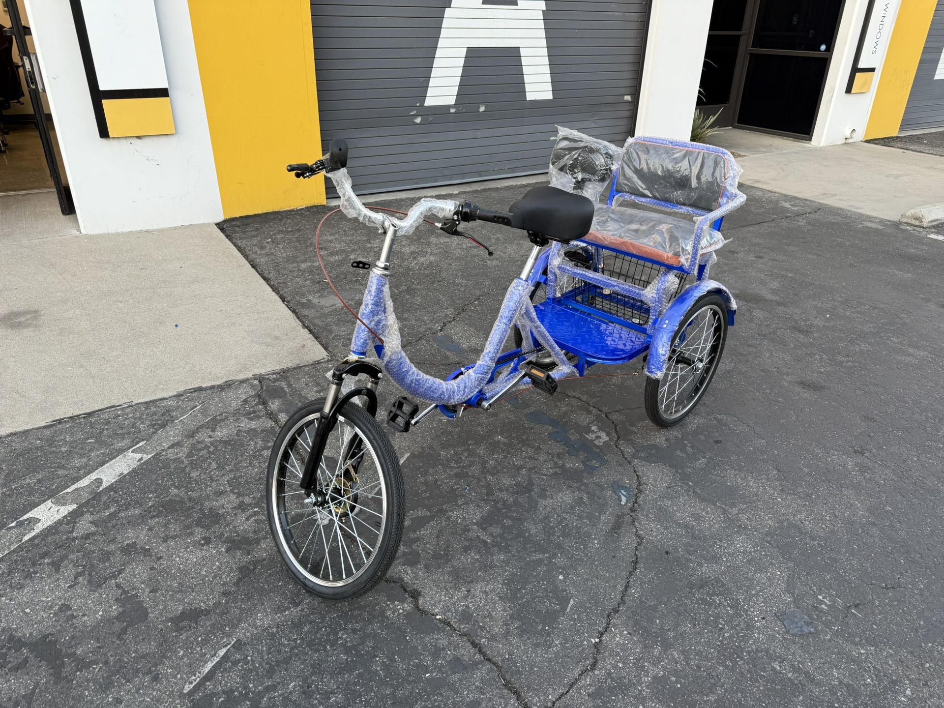 Adult Tricycle 3-Wheel Bike – Blue, Passenger Seat, Easy Ride