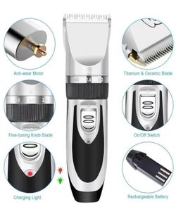 Dog Clippers,Low Noise Pet Clippers, Electric USB Rechargeable Dog Trimmers Clippers,Professional Heavy Duty Cordless Dog Grooming Clippers Kit for Sm