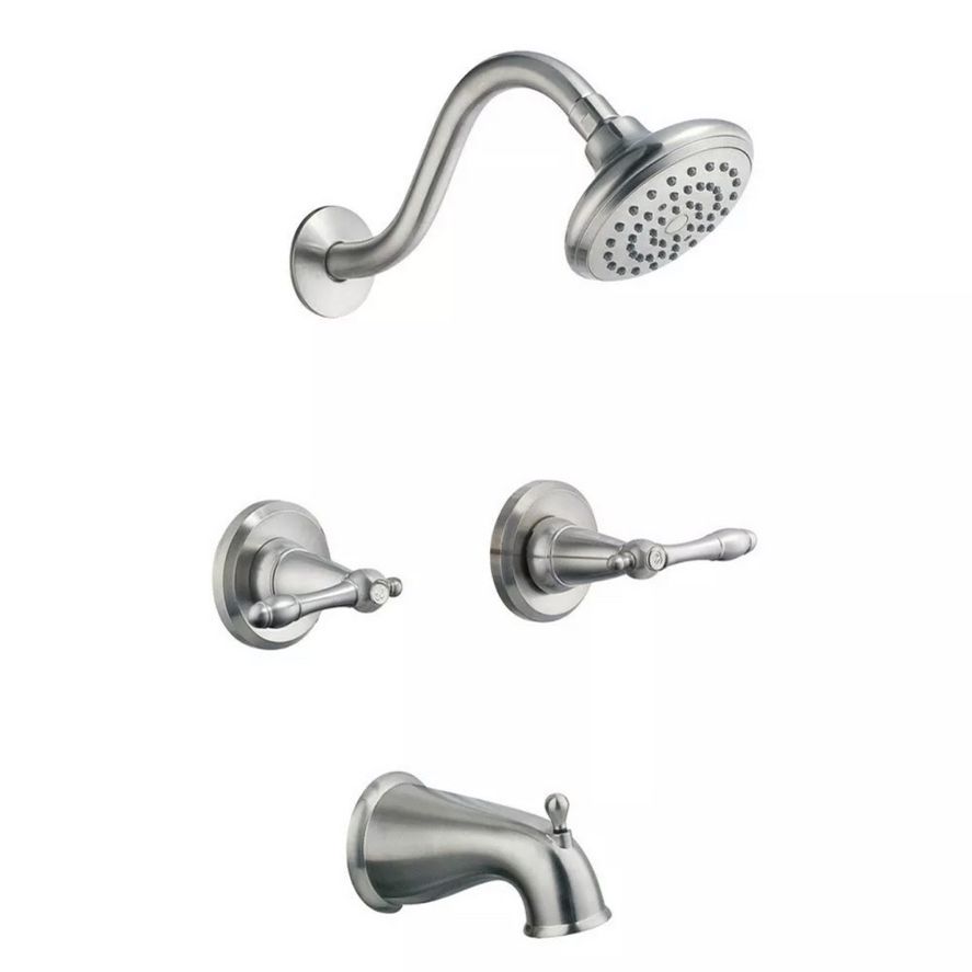 Brushed Nickel Tub & Shower Faucet Set