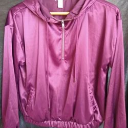 Gorgeous Satin Ladies Hoodie Bomber Jacket