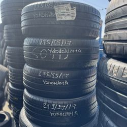 215/55r17 Yokohama Used Tires All 4 Installed and Balanced Included Llantas Usadas