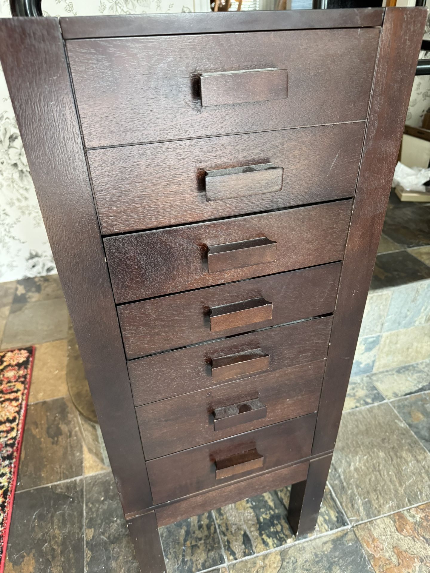World Market Mahogany Jewelry Armoire with Charging Station 