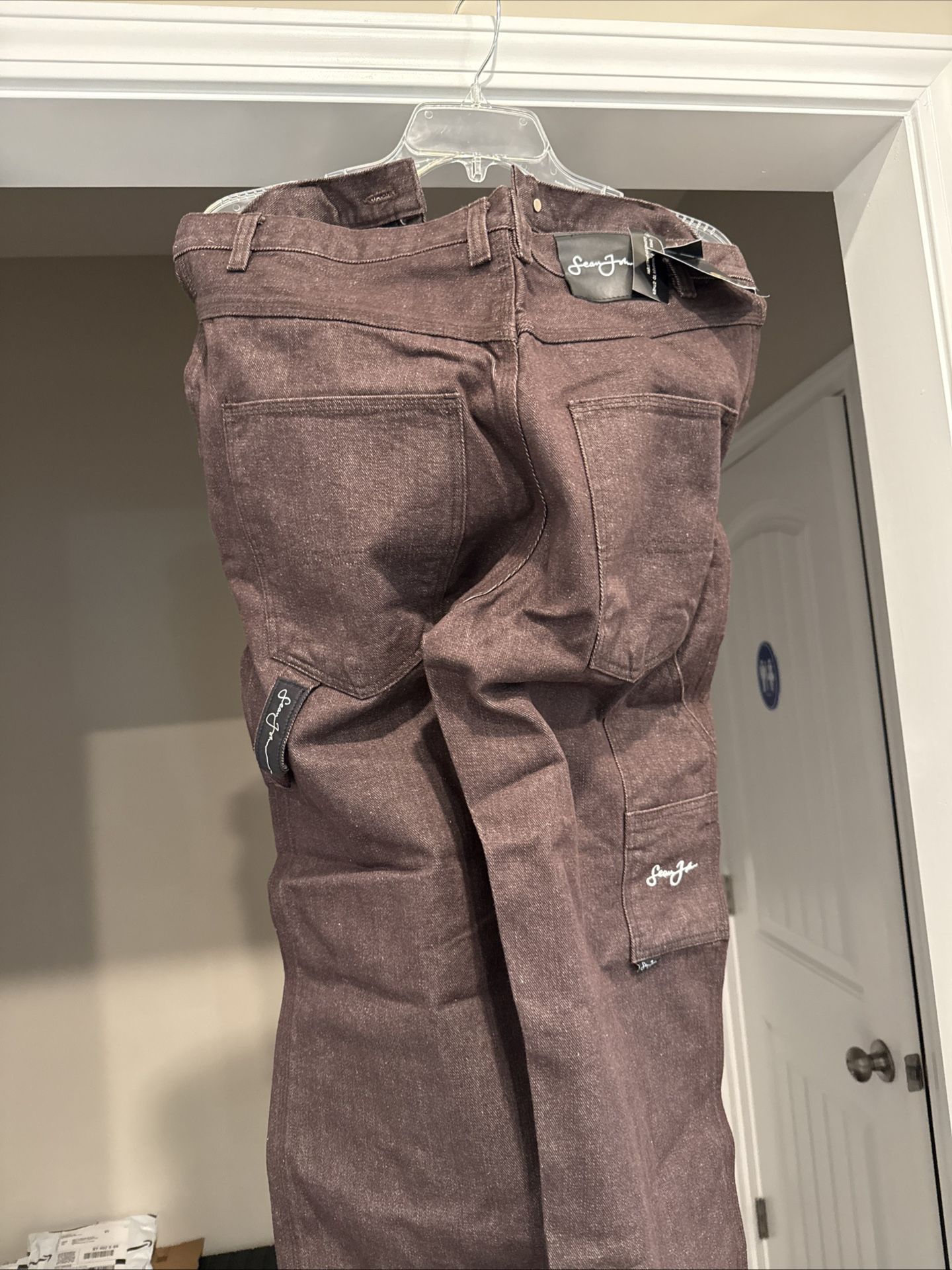 Sean John Jeans Mens 34X 32 Brown Baggy Wide Leg Hip Hop Vintage