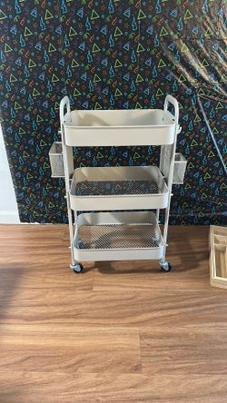 Beige 3-Tier Cart/Shelf