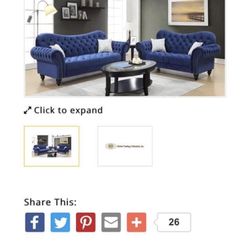 Blue Chesterfield set